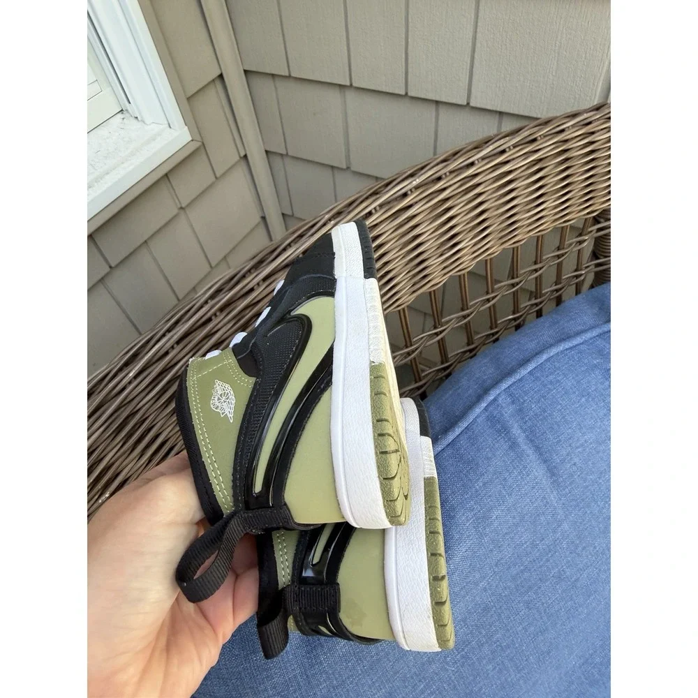 Nike Air Jordan 1 Mid Olive green colorway TD Toddler Size 9C Used